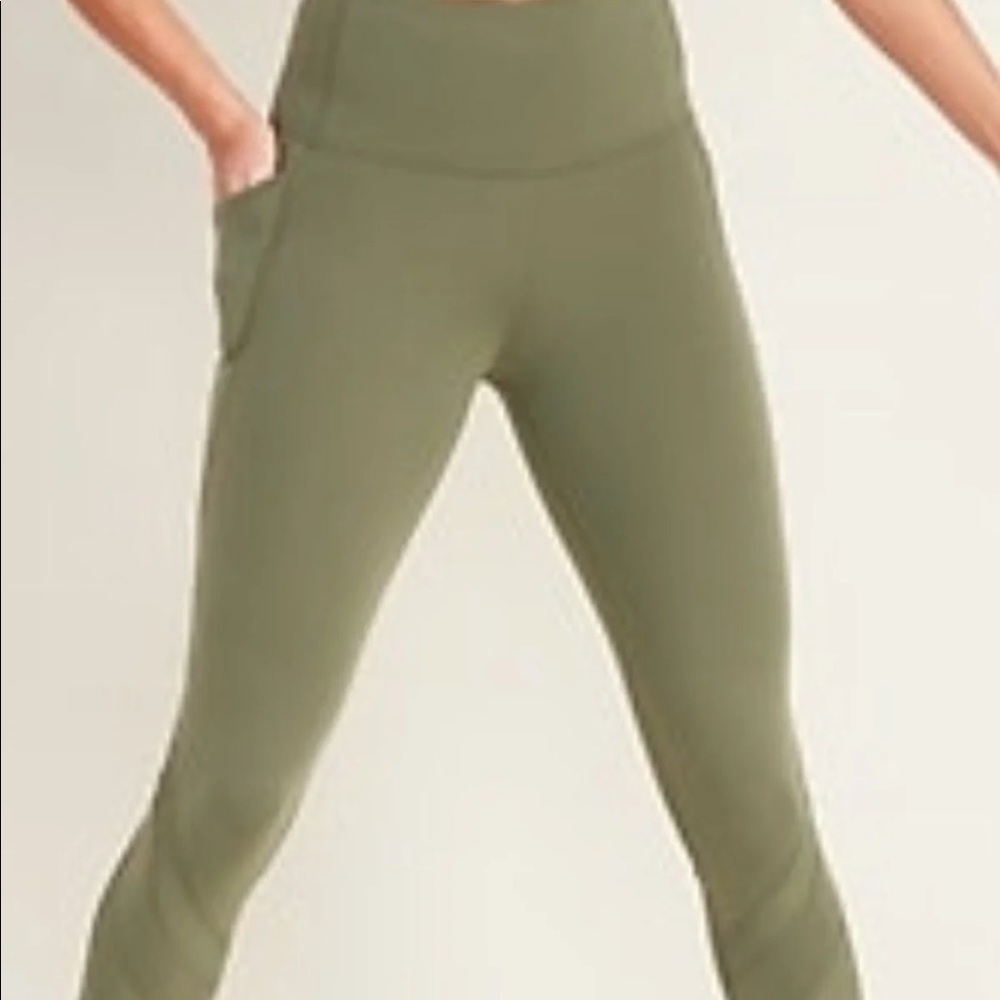 Olive Green Old Navy Compression Leggings SZ S - Picture 2 of 5